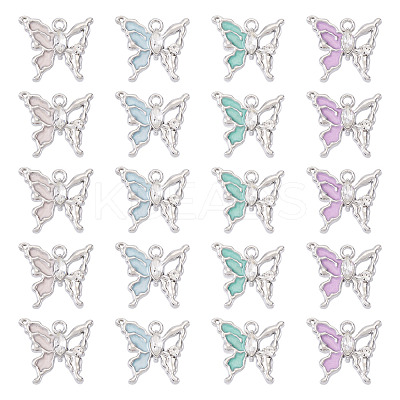 20Pcs 4 Colors Alloy Enamel Pendants ENAM-TA0003-29P-1