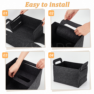 Foldable Felt Basket Storage Box AJEW-WH0347-17B-1
