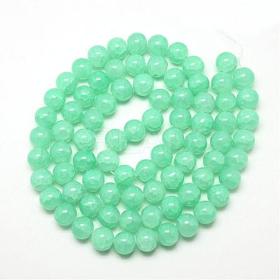 Baking Paint Crackle Glass Bead Strands DGLA-Q023-8mm-YS19-1