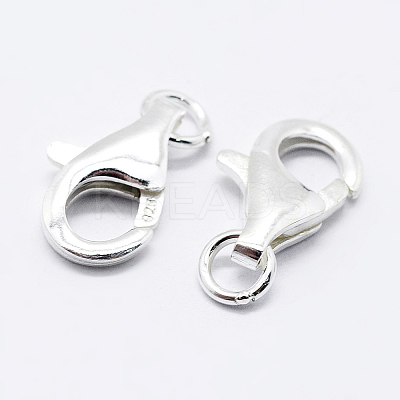 925 Sterling Silver Lobster Claw Clasps X-STER-K167-074B-S-1