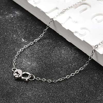 Anti-Tarnish Rhodium Plated Sterling Silver Necklaces X-STER-M034-32B-1