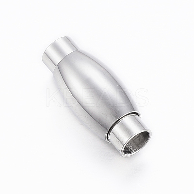 Tarnish Resistant Smooth 304 Stainless Steel Magnetic Clasps with Glue-in Ends X-STAS-H402-18P-4mm-1