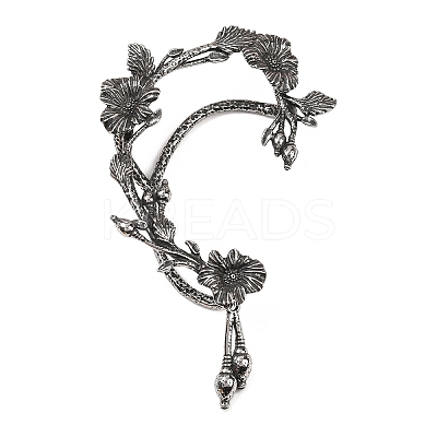 316 Surgical Stainless Flower Cuff Earrings EJEW-C160-05B-1