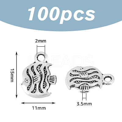 100PCS Alloy Fish Charms TIBEP-DC0001-27-1