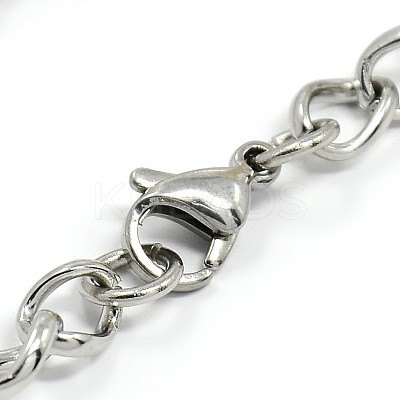 Tarnish Resistant Fashionable 304 Stainless Steel Side Twisted Chain Bracelets STAS-A028-B073P-1