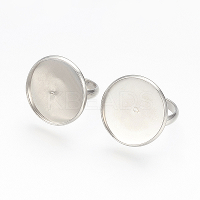 Tarnish Resistant Adjustable 304 Stainless Steel Finger Rings Components STAS-E144-026-20mm-1