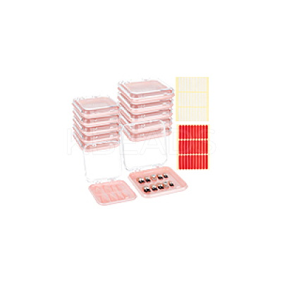 20Pcs Transparent Plastic Nail Art Tool Storage Box CON-BC0007-03B-1