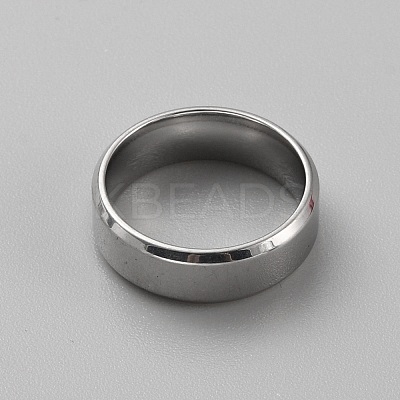 Stainless Steel Simple Plain Band Ring for Women RJEW-WH0015-04A-1