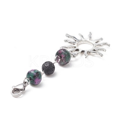 Natural & Synthetic Gemstone Pendant Decorations HJEW-JM01045-1