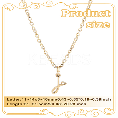 1pc 304 Stainless Steel Letter Pendant Necklaces NJEW-LP0001-39J-G-1