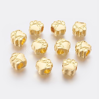 Tibetan Style Zinc Alloy Dog Paw Prints European Beads MPDL-R038-008G-RS-1
