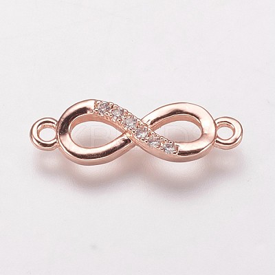 Brass Cubic Zirconia Links KK-P134-57RG-1