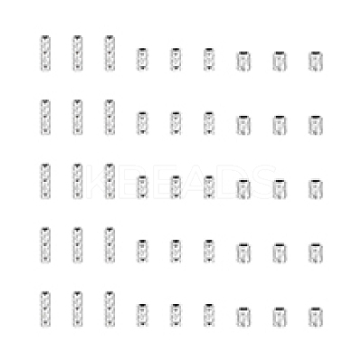 50Pcs 3 Styles 925 Sterling Silver Tube Beads STER-PH0003-48-1