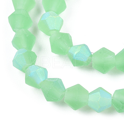 Imitate Austrian Crystal Bicone Frosted Glass Beads Strands GLAA-F029-TM3mm-A24-1