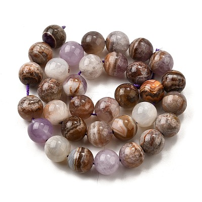 Natural Amethyst Lace Agate Beads Strands G-H312-C01-12mm-1