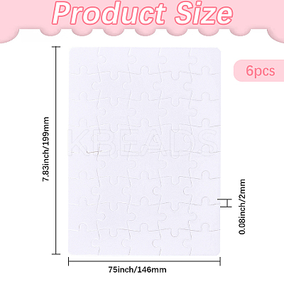 6Pcs Paper Heat Transfer Blank Puzzle for Adult Chrildren DIY-SP0004-28D-1