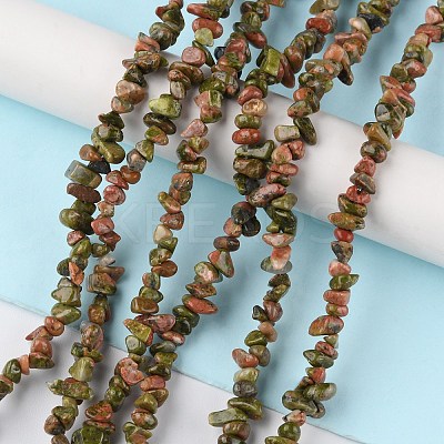 Natural Unakite Beads Strands LS-G-G0003-B13-1
