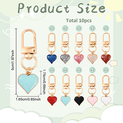 10Pcs Alloy Enamel Pendant Decorations HJEW-YW00154-1