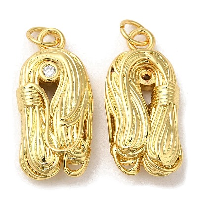 Rack Plating Brass Micro Pave Cubic Zirconia Pendants KK-C030-10G-1