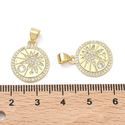 Brass Micro Pave Cubic Zirconia Pendants KK-P345-73G-1