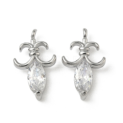 Brass Micro Pave Clear Cubic Zirconia Pendants KK-A280-13P-1