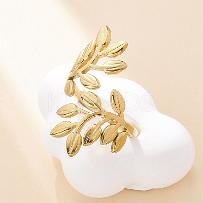 304 Stainless Steel Open Cuff Ring for Women RJEW-Z083-02G-01-1