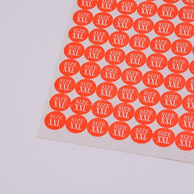 Size XXL Clothing Size Round Sticker Labels DIY-WH0209-86E-1