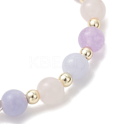 Natural Aquamarine & Rose Quartz & Amethyst Beaded Stretch Bracelets for Women BJEW-JB13357-1