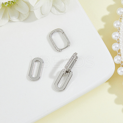 1 Pair Brass Micro Pave Clear Cubic Zirconia Hoop Earrings EJEW-HS0001-11P-1