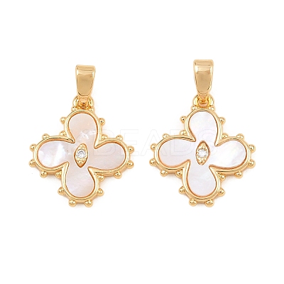 Brass Micro Pave Cubic Zirconia Pendants KK-H538-07G-1