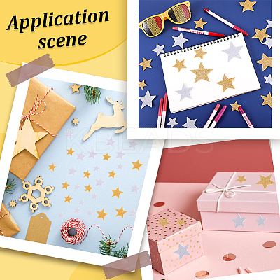 360Pcs 2 Colors EVA Glitter Powder Stickers DIY-SP0001-83-1