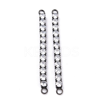 Brass Clear Round Cubic Zirconia Links Connectors ZIRC-G170-23B-1