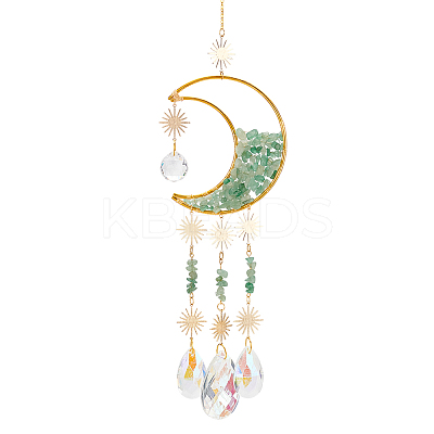 Crystal Chandelier Glass Teardrop Pendant Decorations HJEW-PH01778-03-1