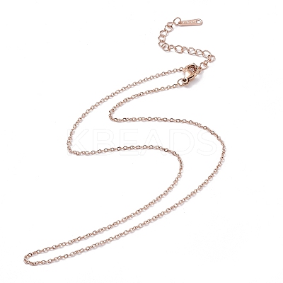 Ion Plating(IP) 304 Stainless Steel Cable Chain Necklace for Men Women STAS-G299-04RG-1