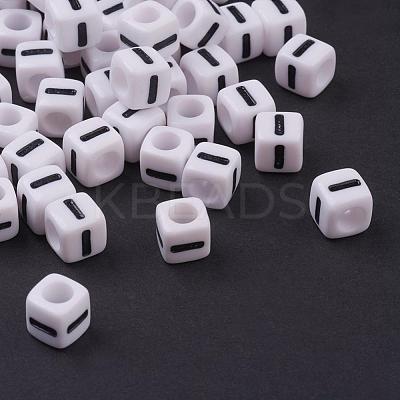 Acrylic Horizontal Hole Letter Beads PL37C9129-I-1