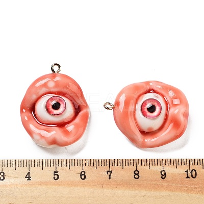Eyeball Theme Opaque Resin Enamel Pendants RESI-D076-02A-1