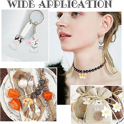 16Pcs 8 Styles Cartoon Opaque Resin Pendants RESI-YW0003-18-1