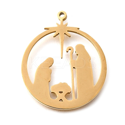 304 Stainless Steel Pendants STAS-S178-04G-1