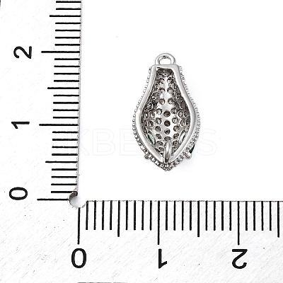 Brass Clear & Green Cubic Zirconia Connector Charms KK-P289-11P-1