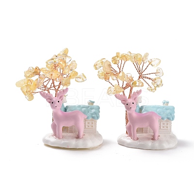Natural Yellow Quartz Tree Display Decoration DJEW-G030-01RG-05-1