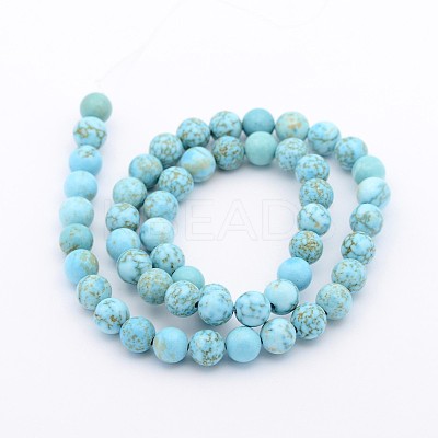 Mixed Size Synthetic Turquoise Round Bead Strands TURQ-X0002-1