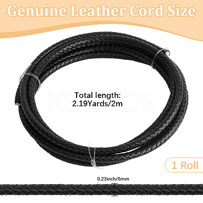 Braided Leather Cord with Core WL-CL0001-01E-1