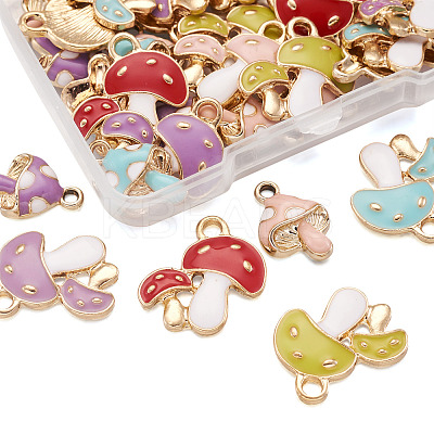 40Pcs 8 Colors Alloy Enamel Pendants ENAM-FW0001-03-1