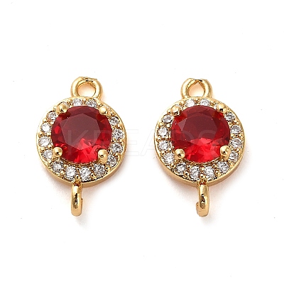 Brass Pave Cubic Zirconia Connector Charms KK-D093-09G-01-1