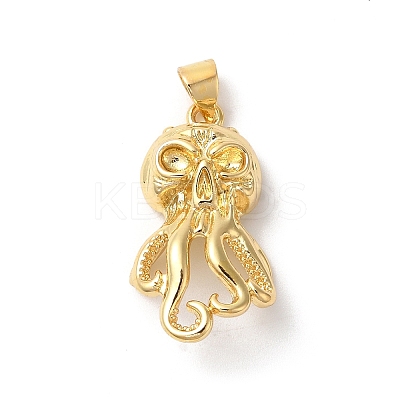 Rack Plating Octopus Brass Pendants KK-Z056-03G-1