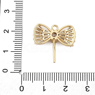 Brass Micro Pave Clear Cubic Zirconia European Dangle Charms Bails KK-P289-07G-1