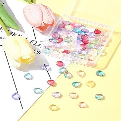 8 Colors Transparent Spray Painted Glass Beads GLAA-FS0001-85-1