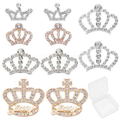 10Pcs 5 Style Alloy Rhinestone Cabochons ALRI-SC0001-18-1
