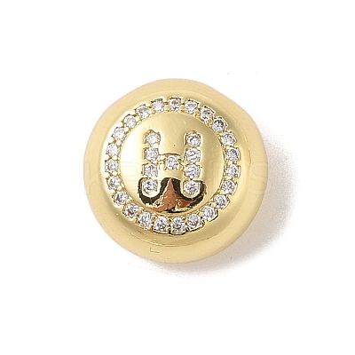 Rack Plating Brass & Cubic Zirconia Pendants KK-Z047-07G-H-RS-1