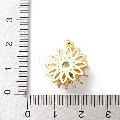 Brass Micro Pave Clear Cubic Zirconia Pendants ZIRC-D276-01G-C-1